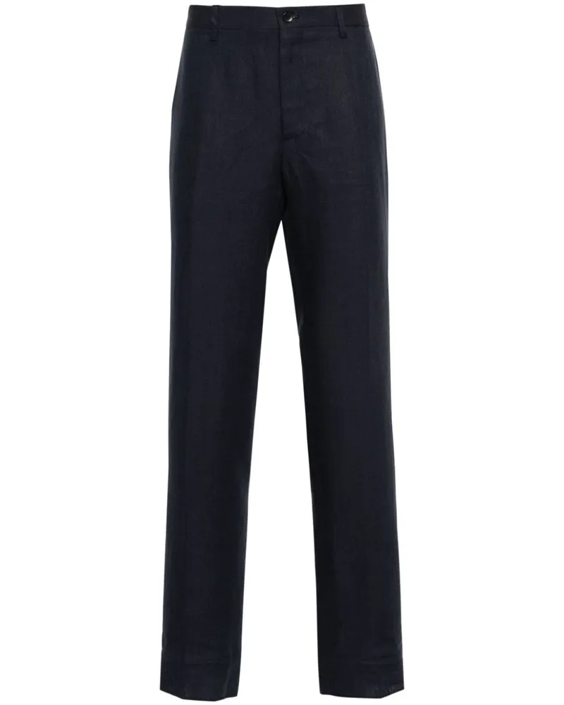 Etro Leinenhose mit Bügelfalten - Blau Blau