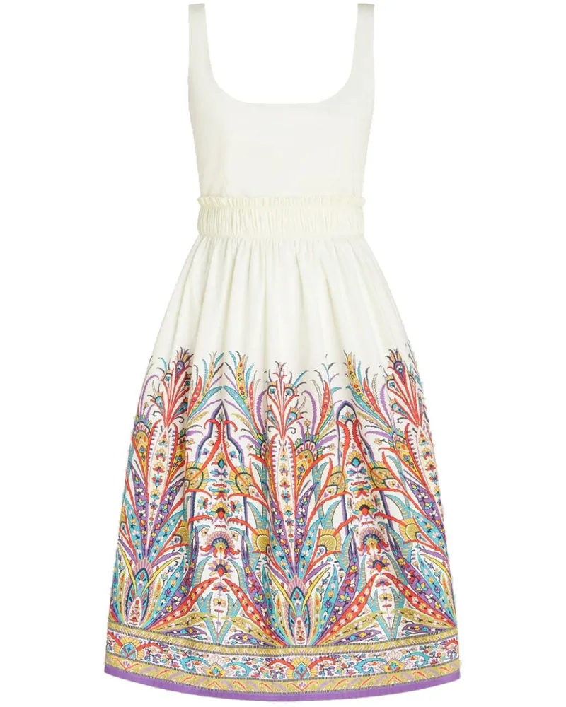 Etro Midikleid mit Print - Weiß Weiß