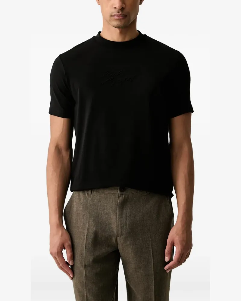 Karl Lagerfeld T-Shirt mit Logo-Stickerei - Schwarz Schwarz