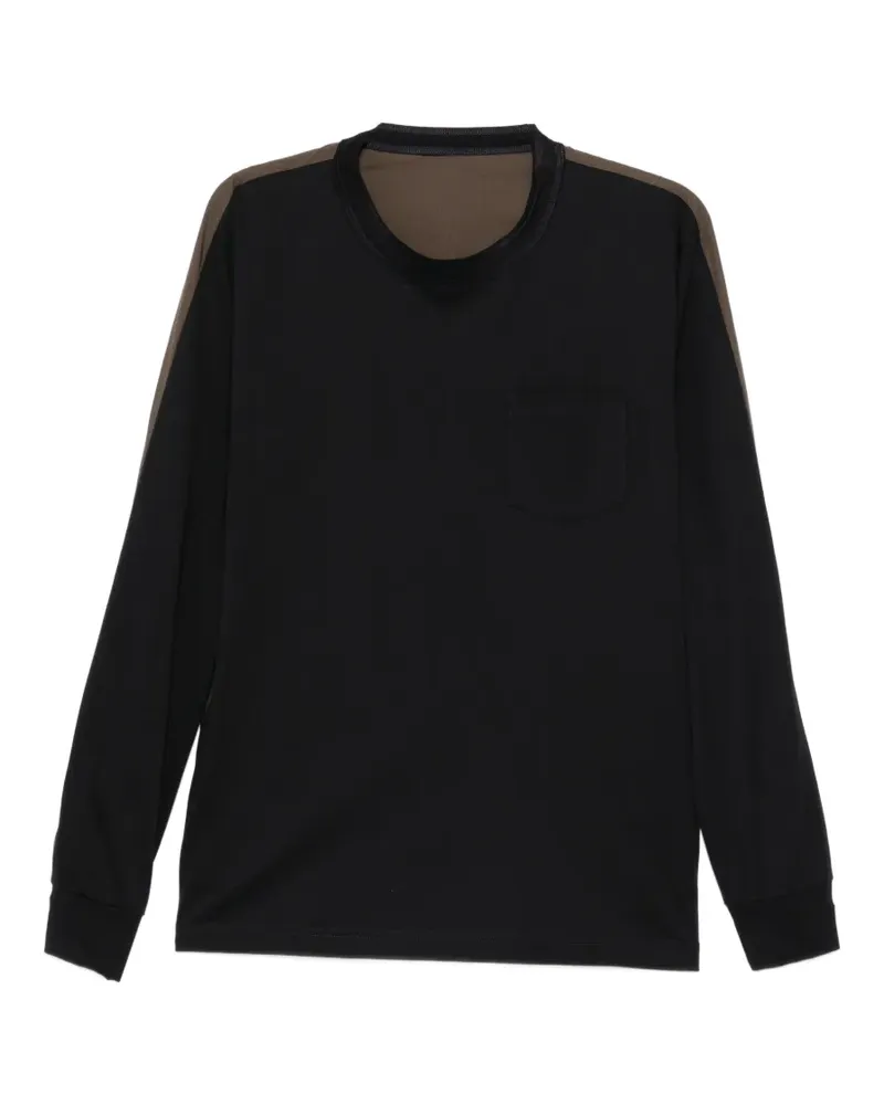 Sacai T-Shirt in Colour-Block-Optik - Blau Blau