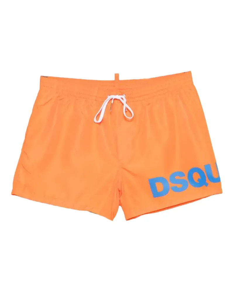 Dsquared2 logo drawstring-waistband swim shorts - Orange Orange