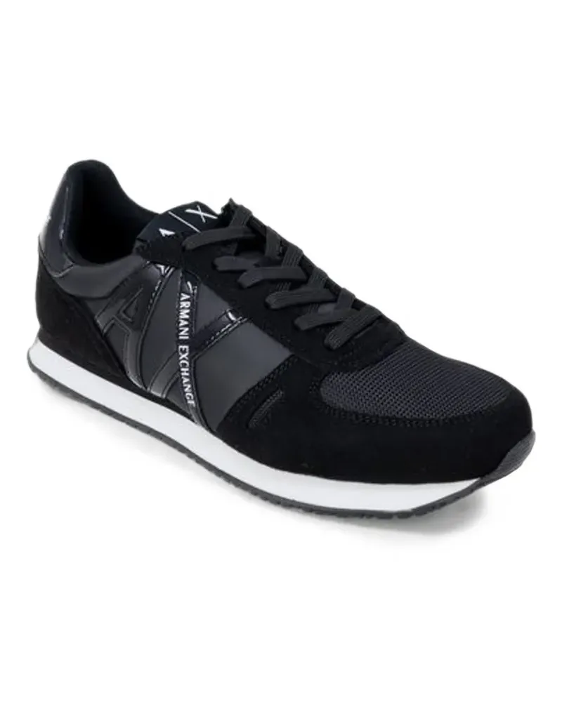Armani Exchange Sneakers mit Logo-Patch - Schwarz Schwarz