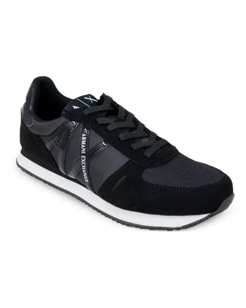Armani Exchange Sneakers mit Logo-Patch - Schwarz Schwarz