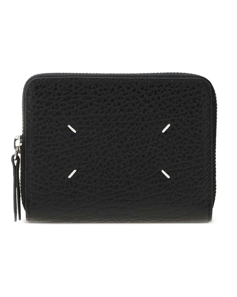 Maison Margiela Four-Stitches pebbled leather wallet - Schwarz Schwarz