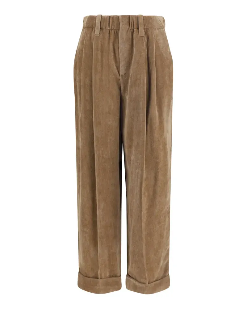 Brunello Cucinelli pleated corduroy trousers - Braun Braun