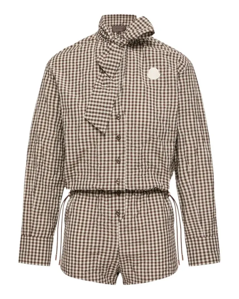 Moncler gingham-pattern playsuit - Braun Braun