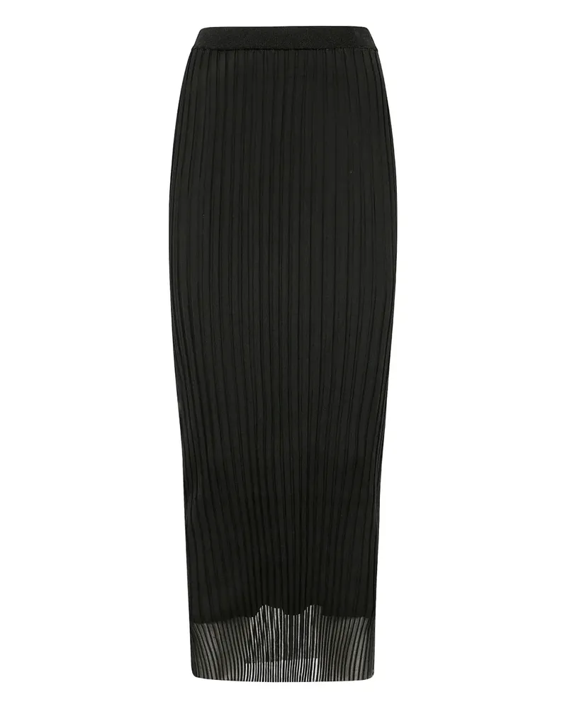 SPORTMAX Midirock mit Falten - Schwarz Schwarz