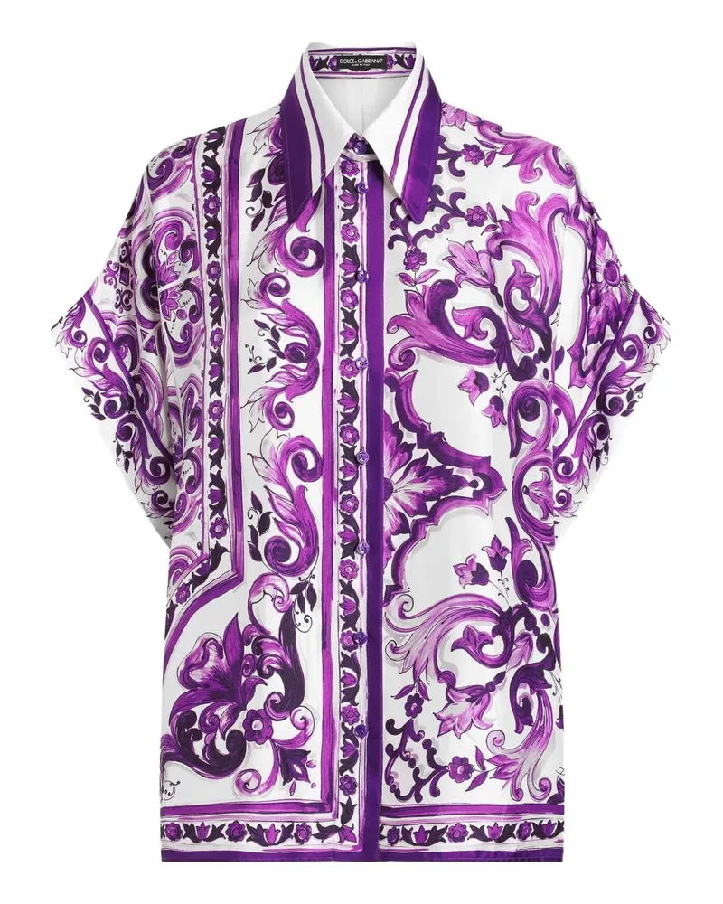 Dolce & Gabbana Hemd mit Maiolica-Print - Violett Violett