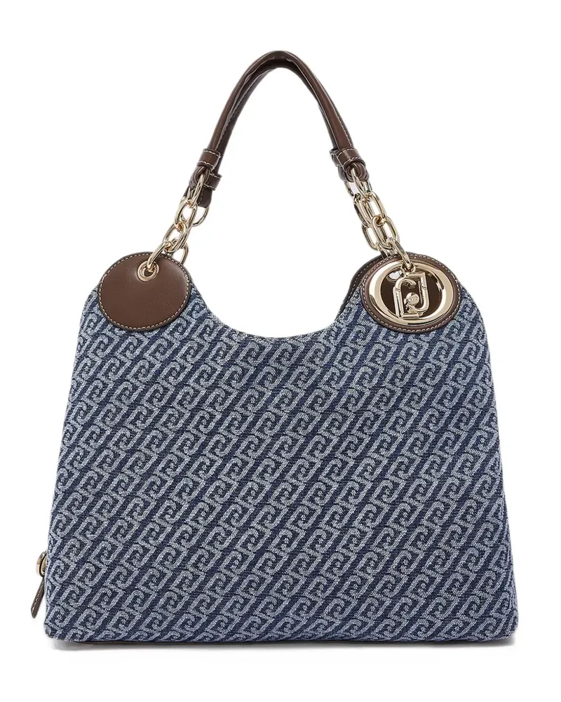 Liu Jo medium satchel bag denim-effect - Blau Blau