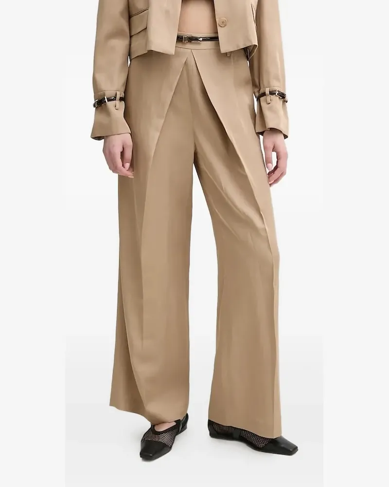 Isabelle Blanche pleated belted trousers - Braun Braun
