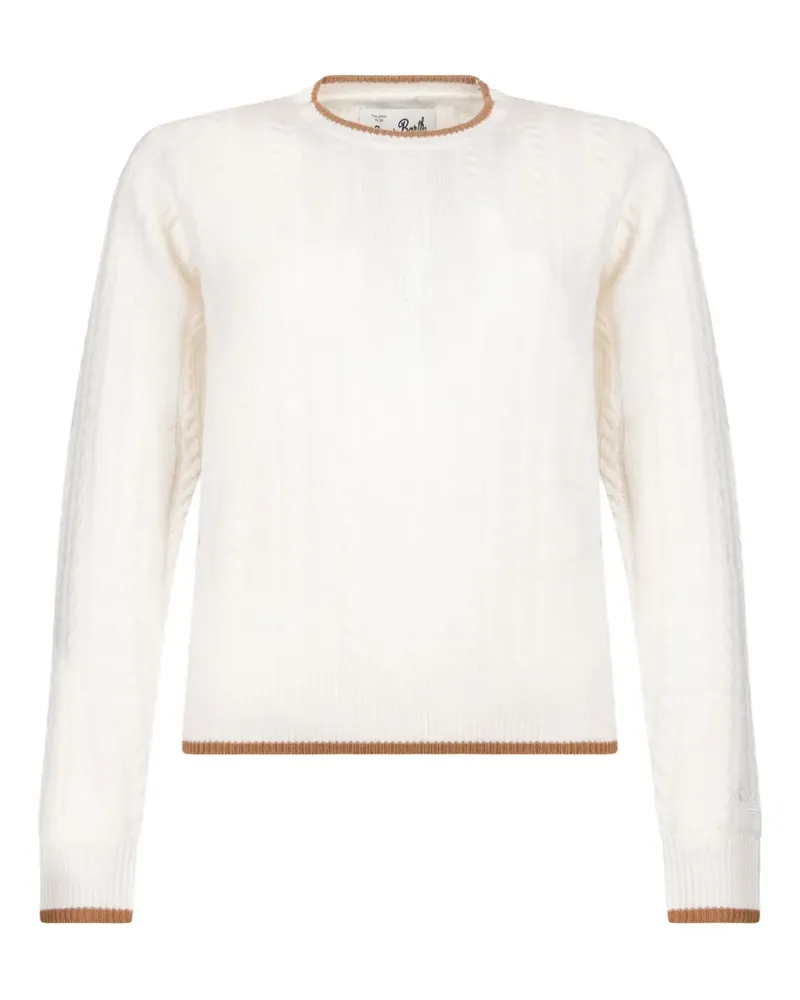 MC2 Saint Barth Pullover mit Zopfmuster - Weiß Weiß