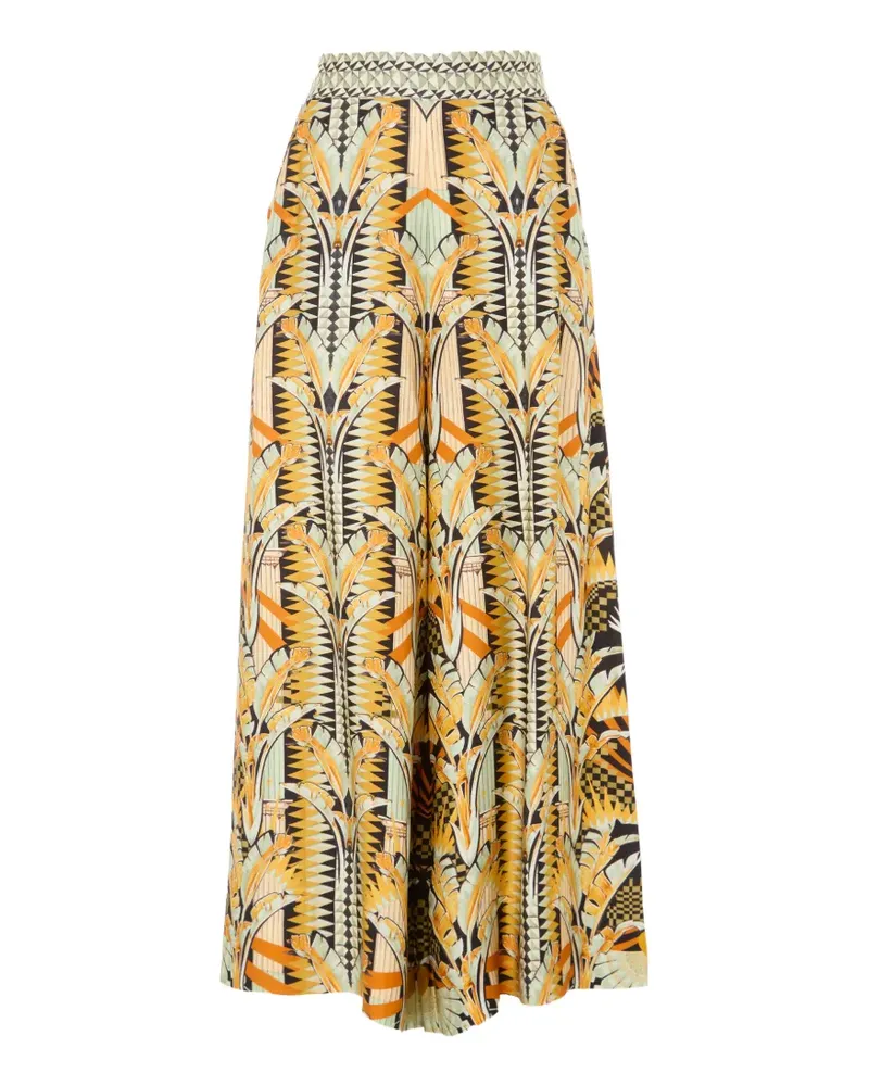 Temperley London Odette printed trousers - Schwarz Schwarz