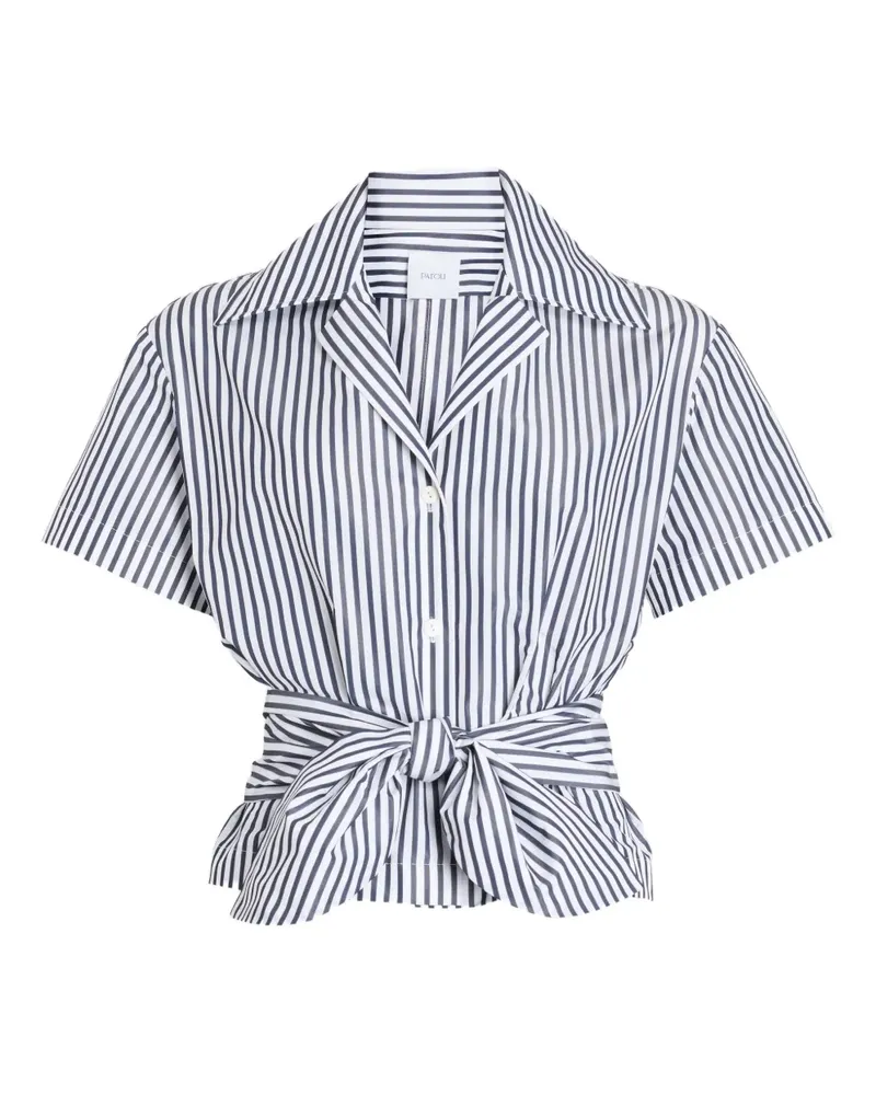 Patou Gestreiftes Hemd mit Knoten - Weiß Weiß