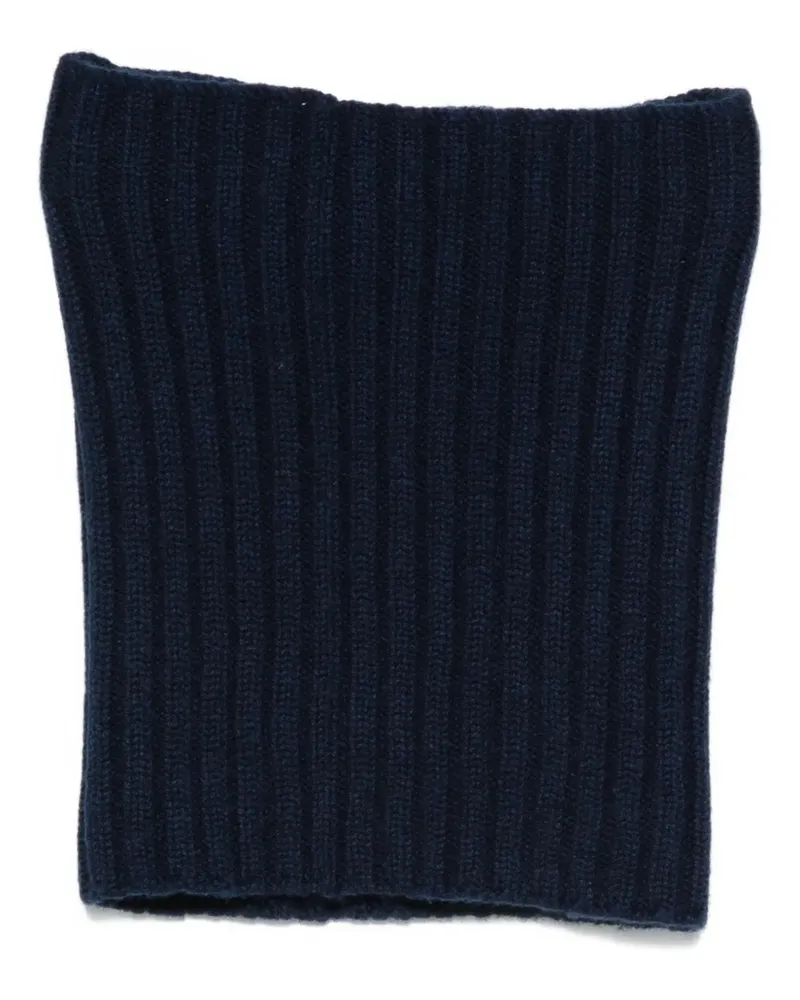 Dell'oglio Gerippter Rundschal aus Kaschmir - Blau Blau