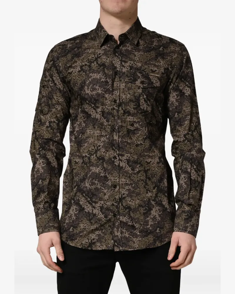 Dolce & Gabbana camouflage long-sleeve shirt - Grün Grün