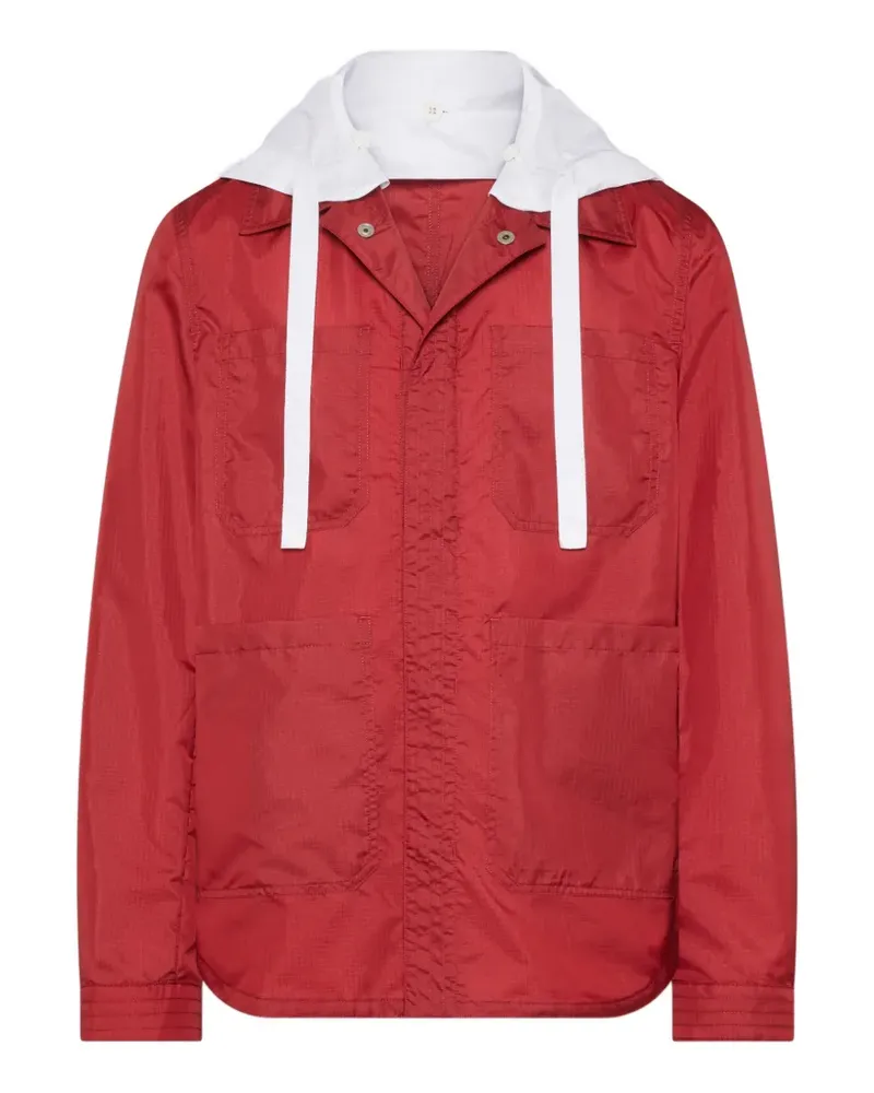 Thom Browne Ripstopjacke mit Kapuze - Rot Rot