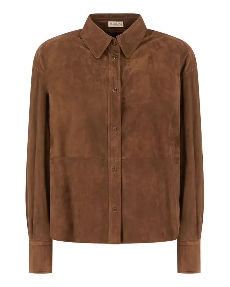 Brunello Cucinelli suede panelled jacket - Braun Braun