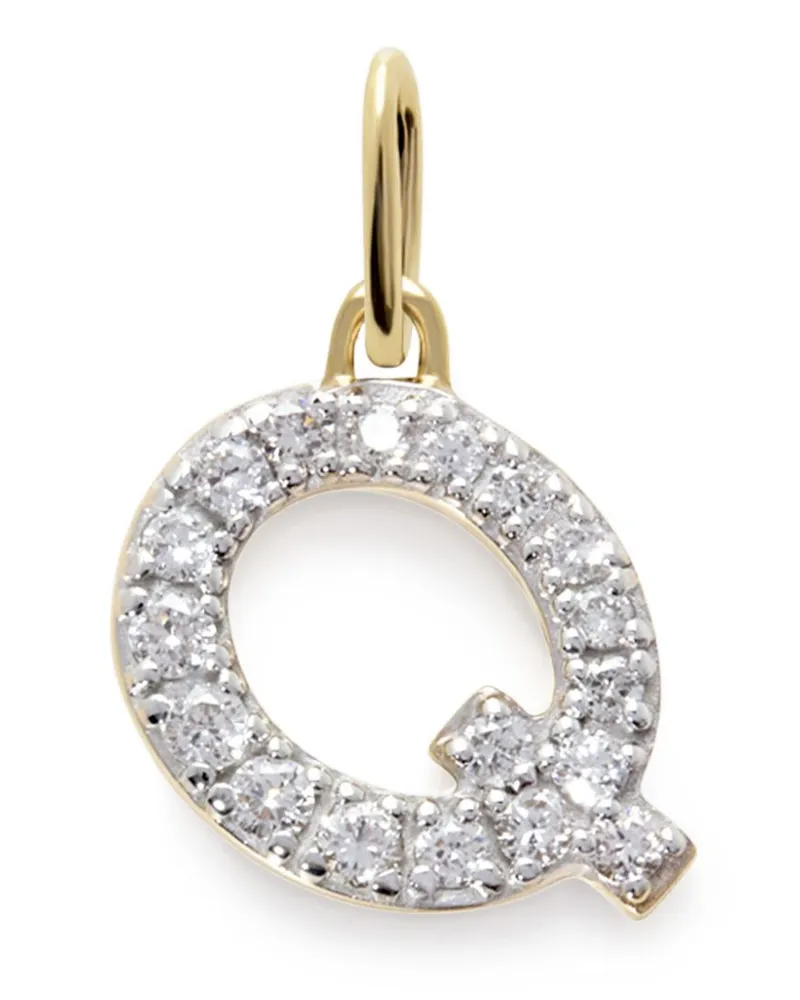Monica Vinader 14kt Initial Q Gelbgoldanhänger mit Diamant Gold