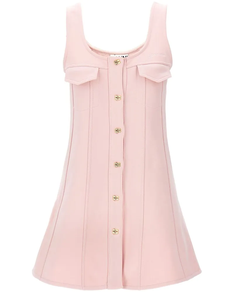 Ganni Minikleid in A-Linie - Rosa Rosa
