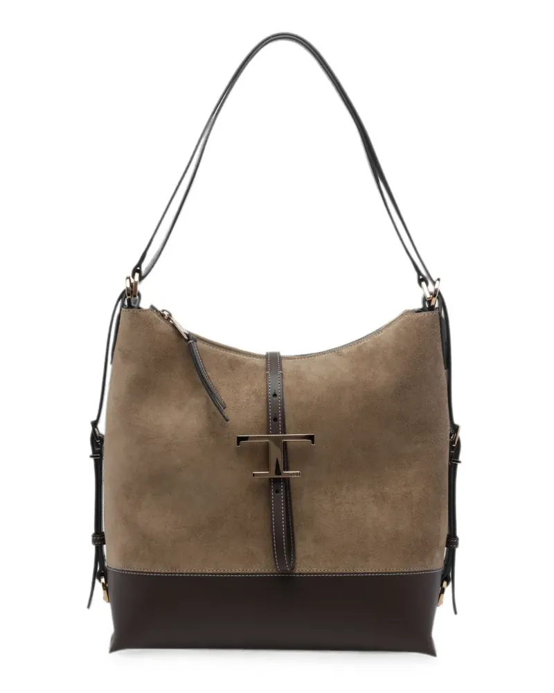 TOD'S T-Timeless suede leather backpack - Nude Nude