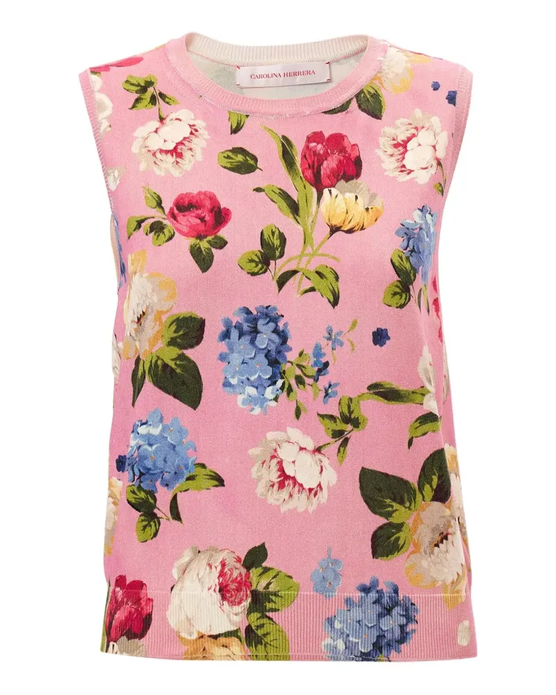 Carolina Herrera New York floral-print vest - Rosa Rosa