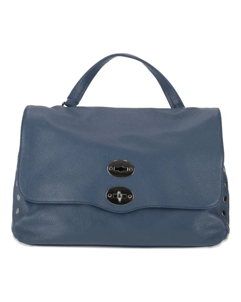 Zanellato Mittelgroße Postina® Tote Bag mit Nieten - Blau Blau