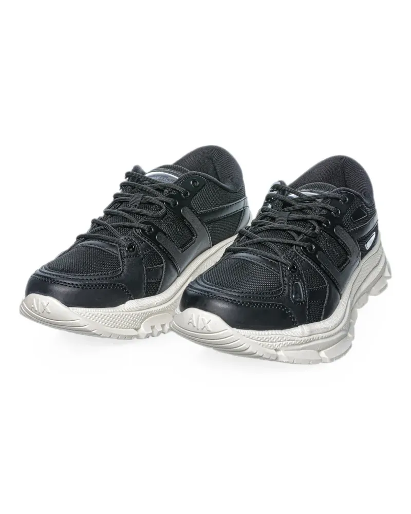 Armani Exchange panelled mesh sneakers - Schwarz Schwarz