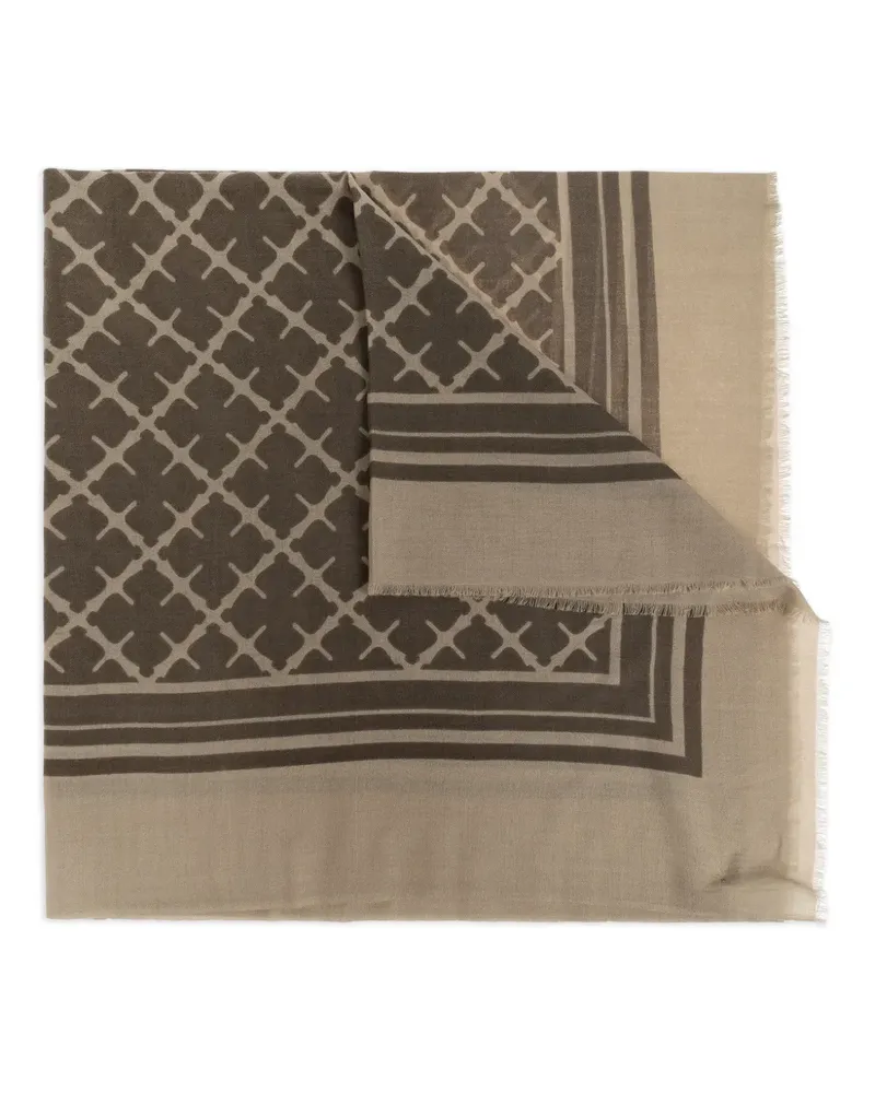 By Malene Birger Gemusterter Schal mit Fransen - Nude Nude