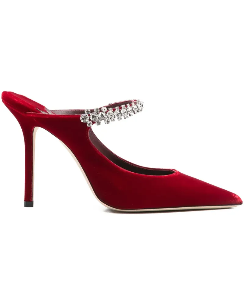 Jimmy Choo Bing 100 crystal-embellished mules - Rot Rot