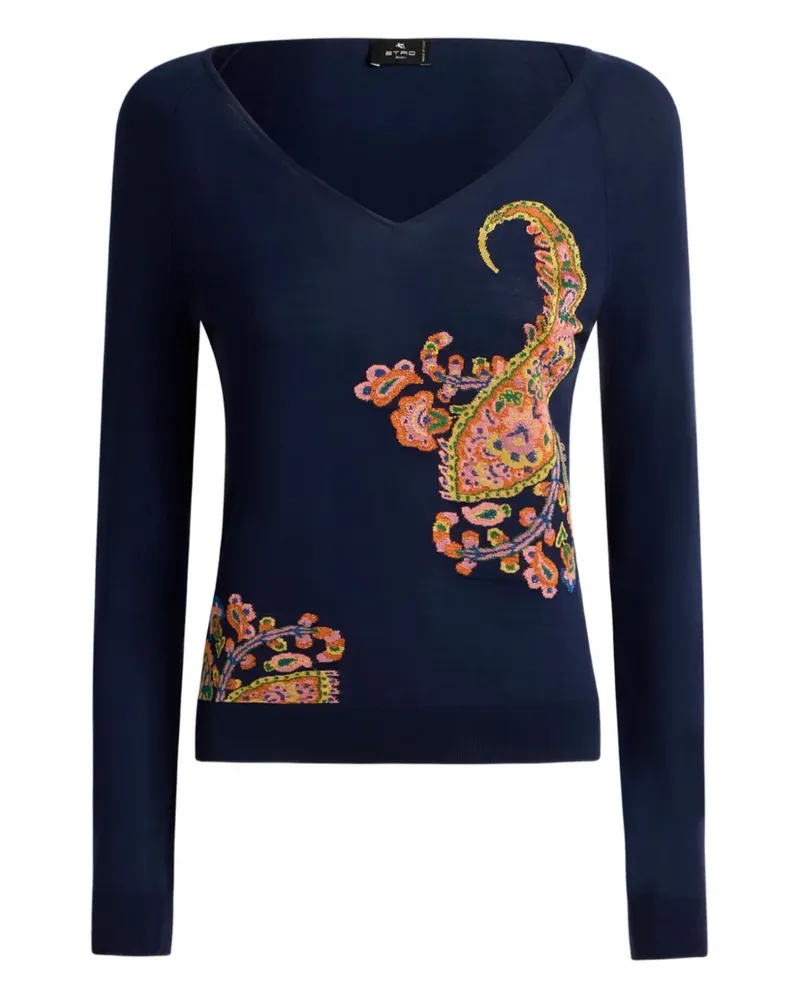 Etro Inlay-Top aus Jacquard - Blau Blau