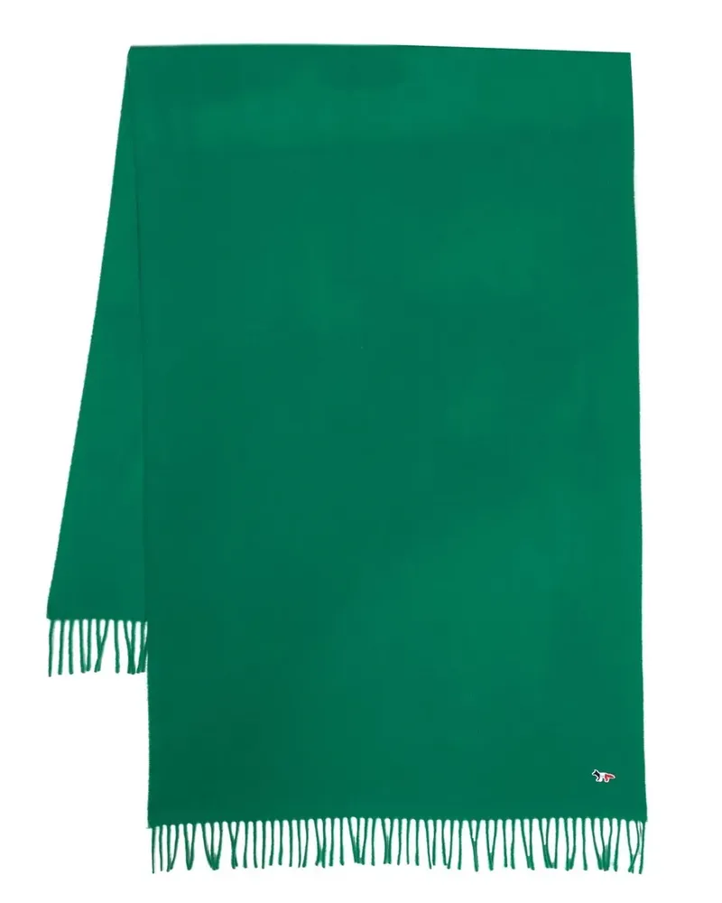 Kitsuné Schal mit Logo-Stickerei - Grün Grün