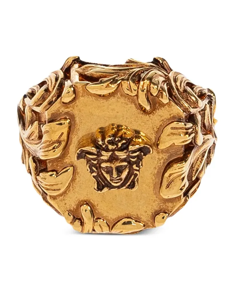 Versace Ring mit Logo-Schild - Gold Gold