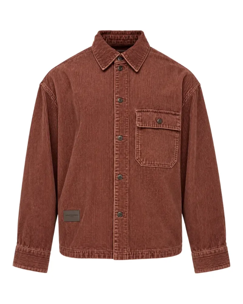 Wooyoungmi Cordhemd mit Logo-Patch - Rot Rot