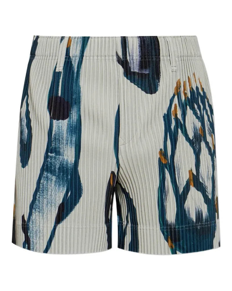Issey Miyake Fruits Vegetables print pleated shorts - Grau Grau