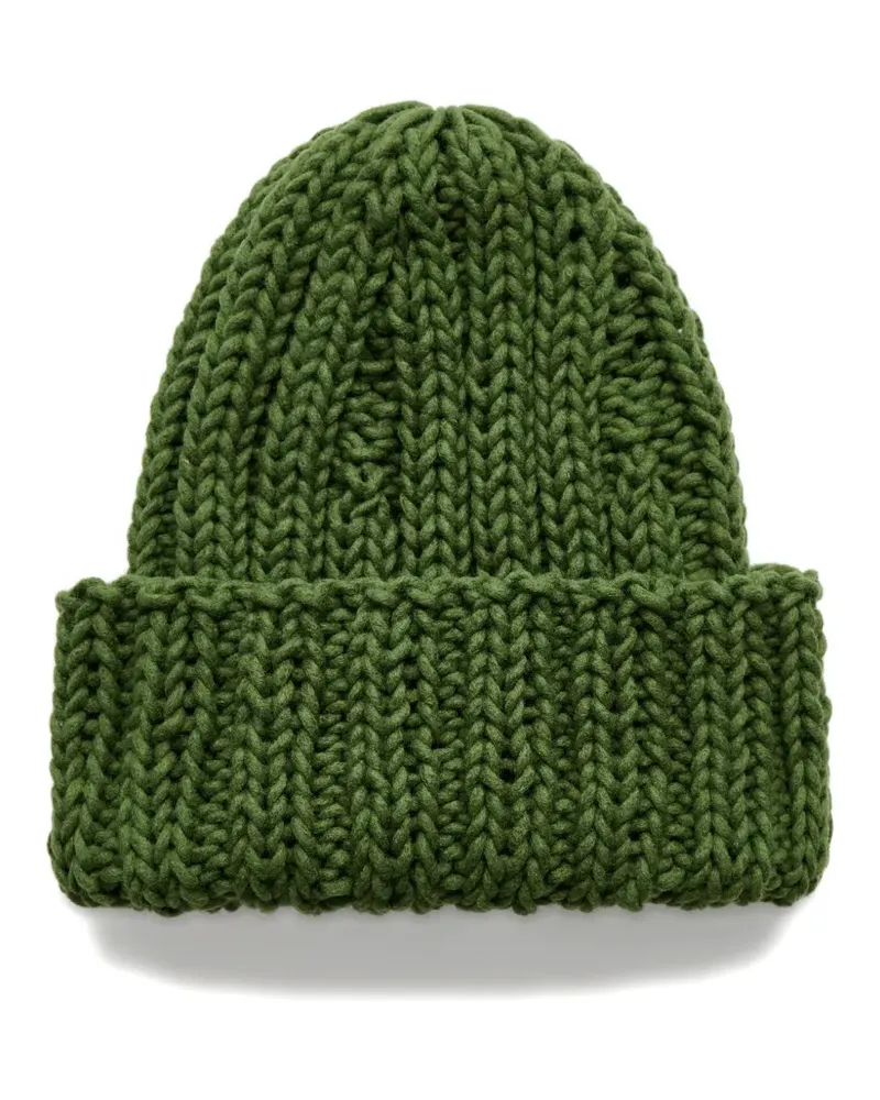 AURALEE felted hand-knit beanie hat - Grün Grün