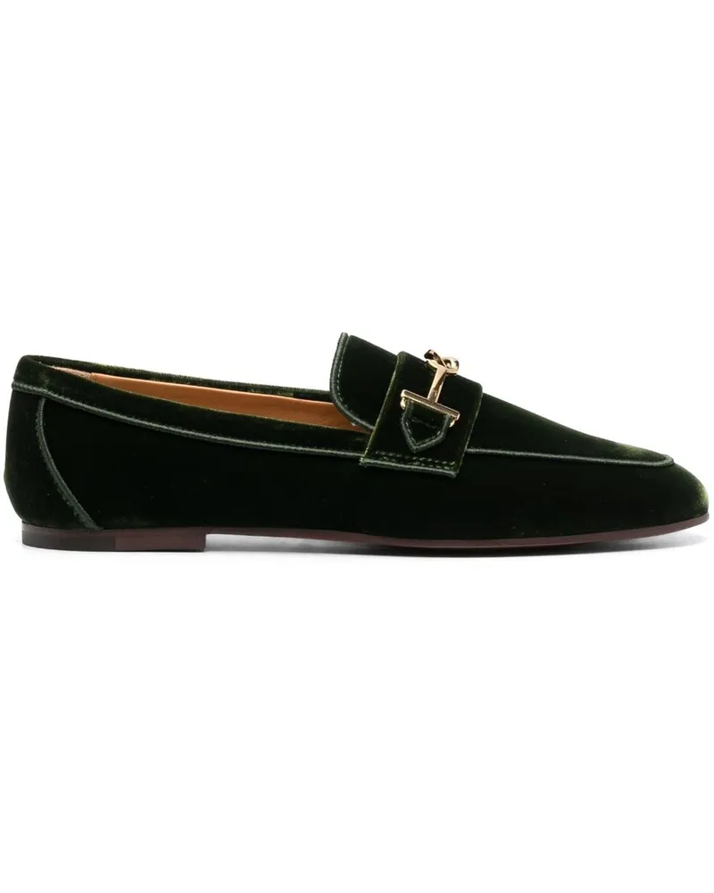 TOD'S Loafer aus Samt mit Logo - Grün Grün