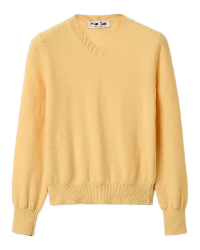 Miu Miu Cardigan mit V-Ausschnitt - Gelb Gelb