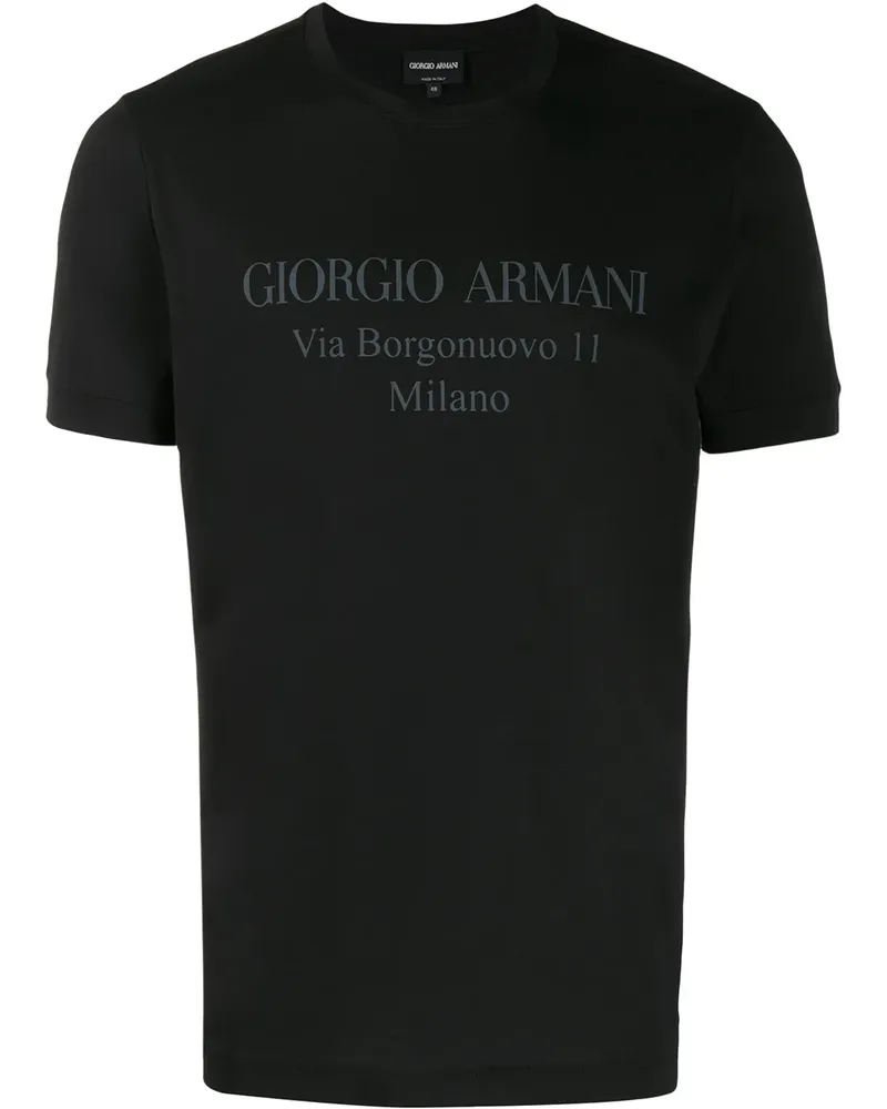 Giorgio Armani T-Shirt mit Logo - Schwarz Schwarz