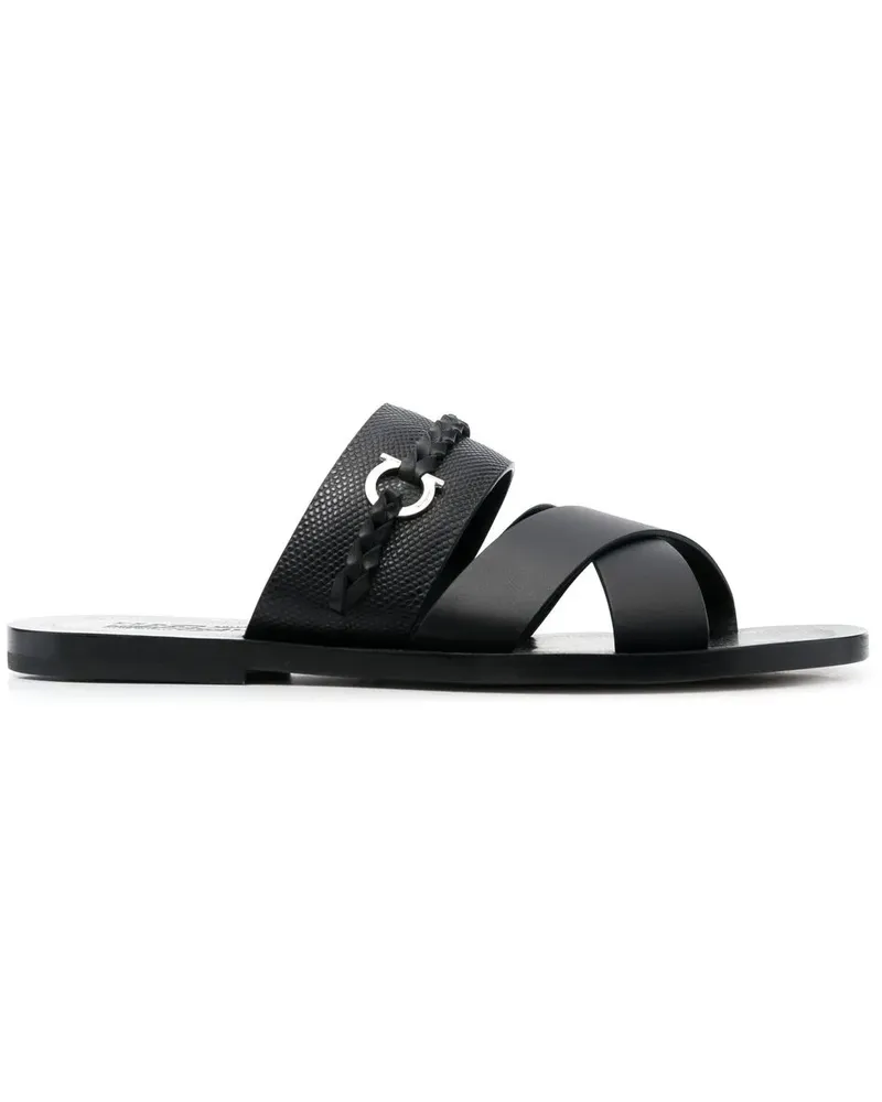 Ferragamo Sandalen mit Gancini-Schild - Schwarz Schwarz