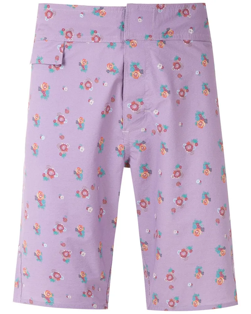 Amir Slama Badeshorts mit Blumen-Print - Violett Violett