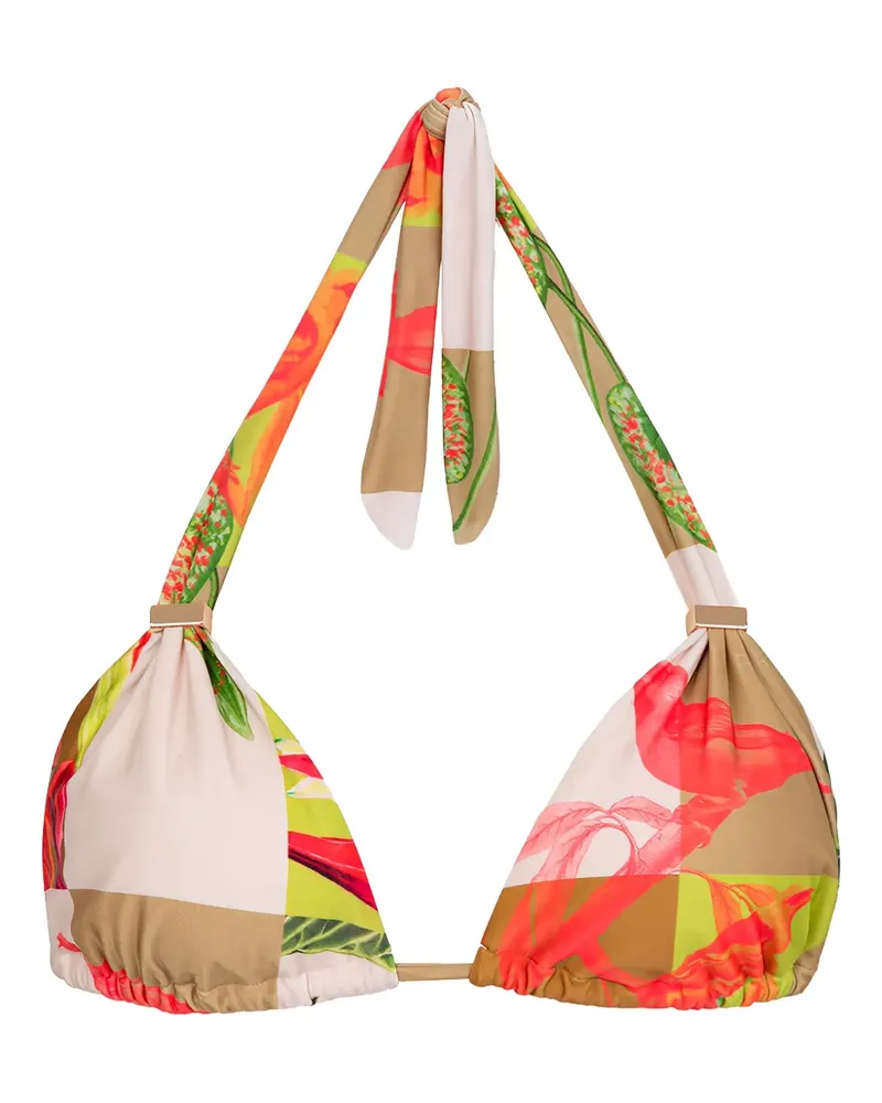 Lenny Niemeyer Lenco Canteiros Triangel-Bikinioberteil mit Blumen-Print - Braun Braun