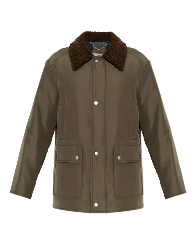 Maison Margiela shearling-collar flap-pocket jacket - Grün Grün