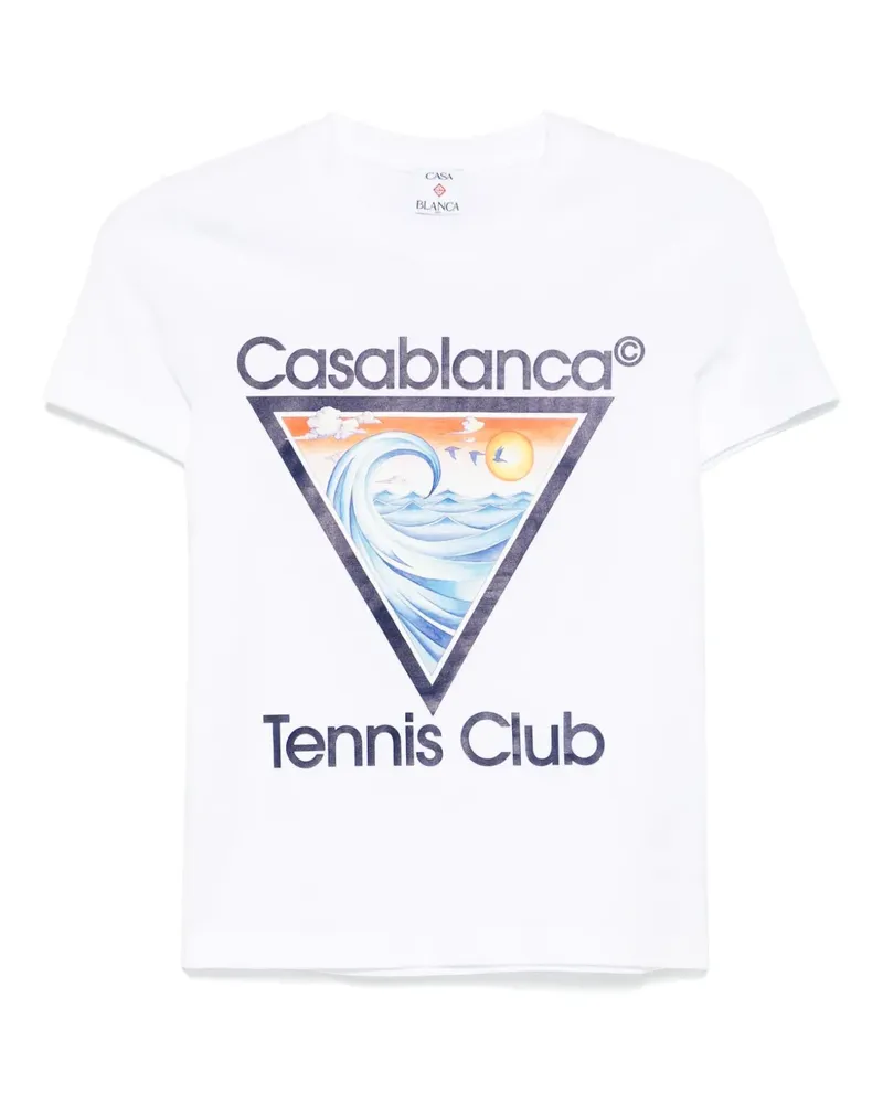 Casablanca Paris T-Shirt mit Tennis Club Icon-Print - Weiß Weiß