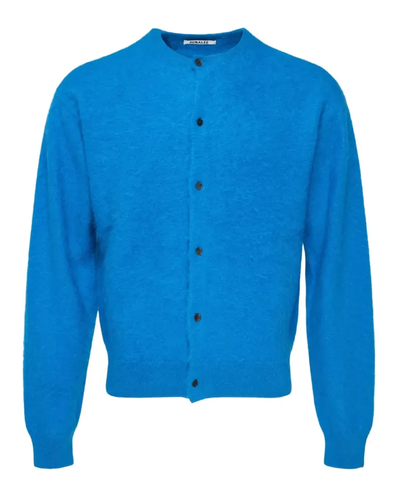 AURALEE Cardigan aus gebürstetem Alpaka - Blau Blau