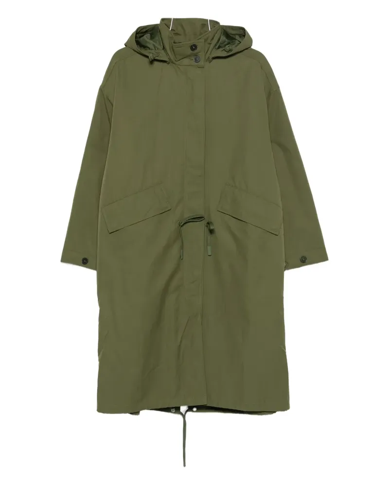 Closed hooded drawstring coat - Grün Grün