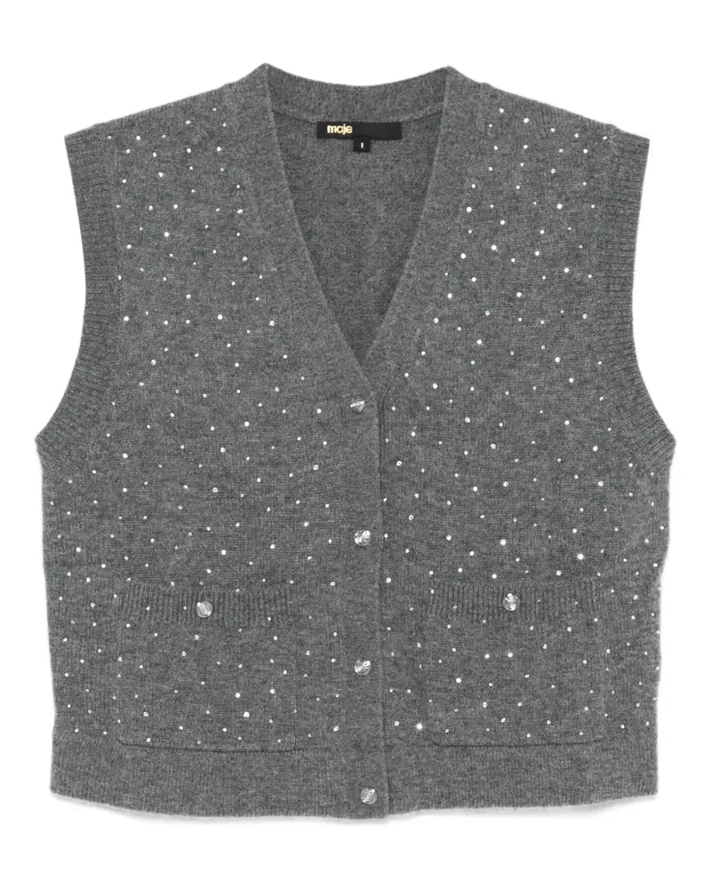 Maje Poloshirt mit Zierknöpfen - Grau Grau