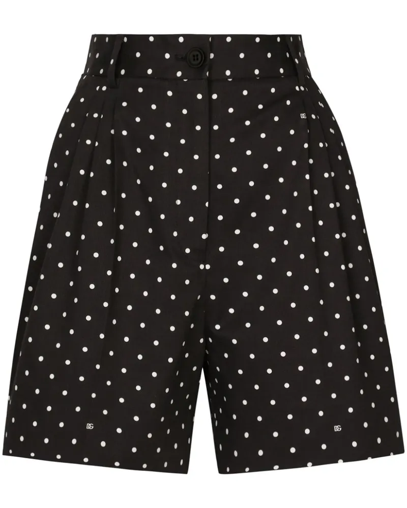 Dolce & Gabbana Klassische Shorts mit Polka Dots - Schwarz Schwarz