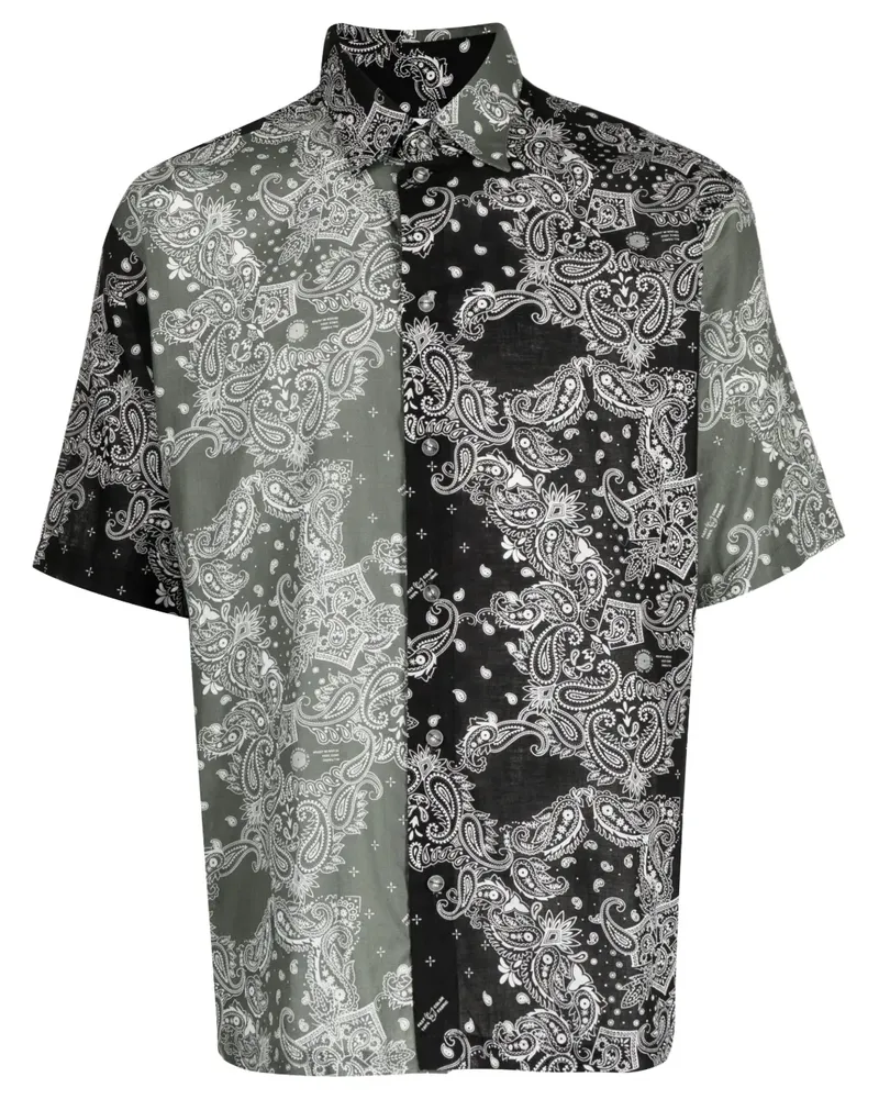 Yoshio Kubo Hemd mit Paisley-Print - Schwarz Schwarz