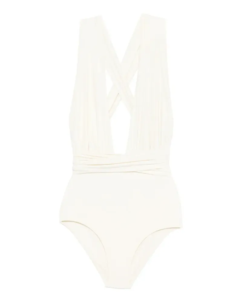 Raquel Diniz Badeanzug mit V-Ausschnitt - Weiß Weiß
