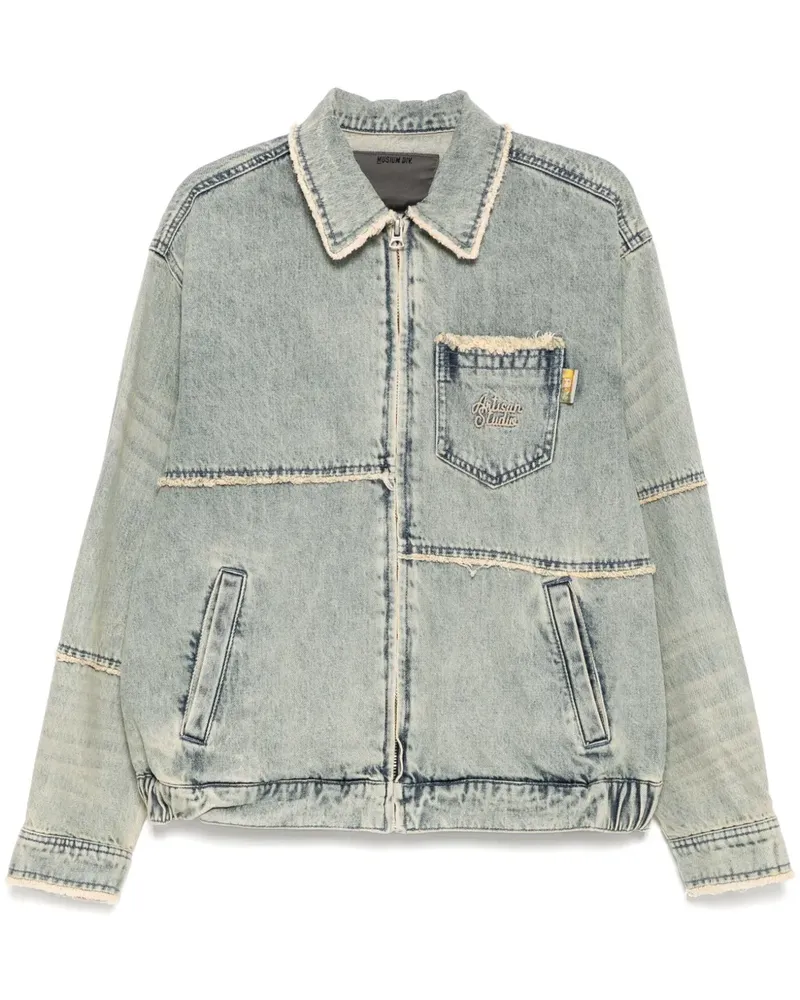 Musium Div. Bestickte Jeansjacke Blau